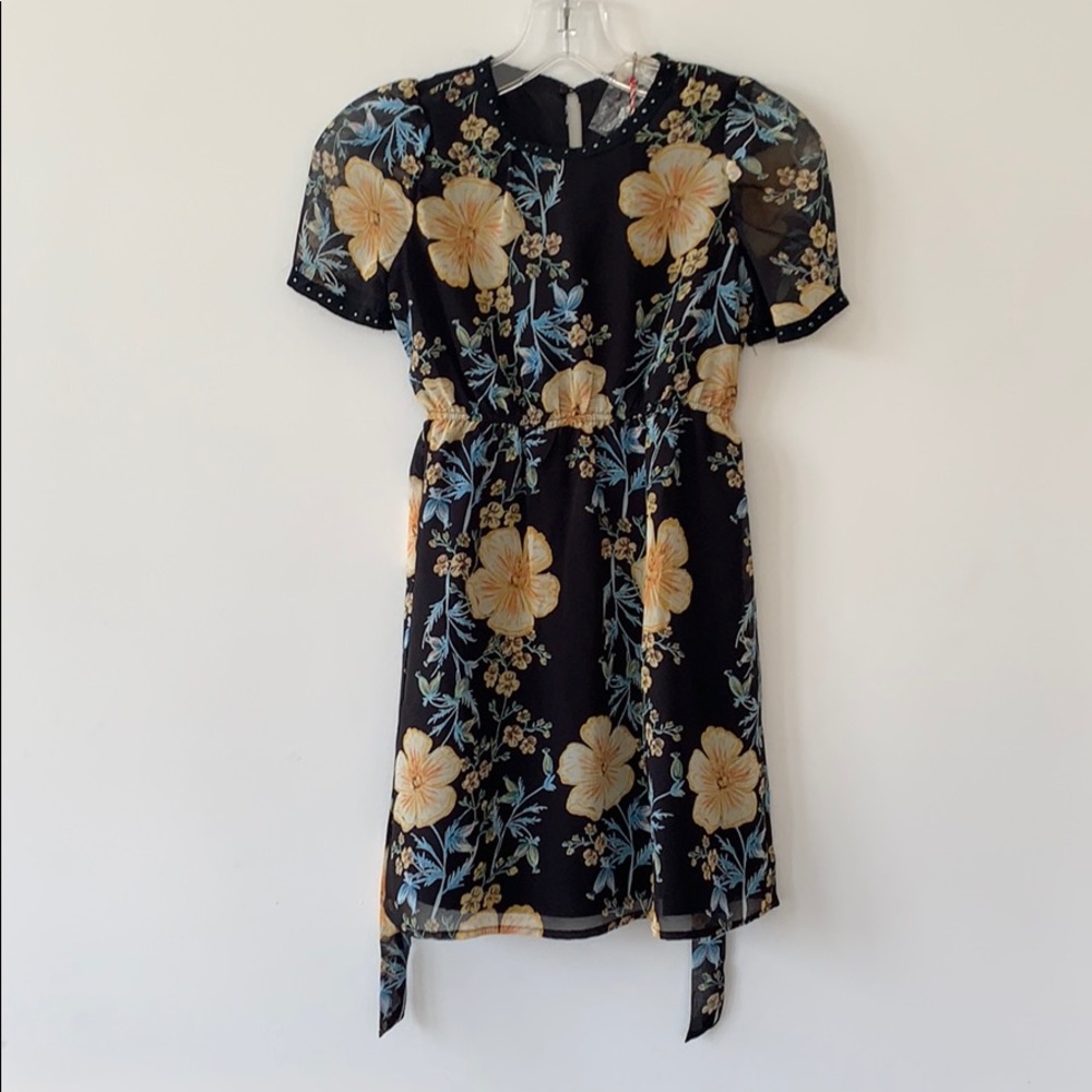 Hayden Girls Chiffon Floral Studded Dress #C0028